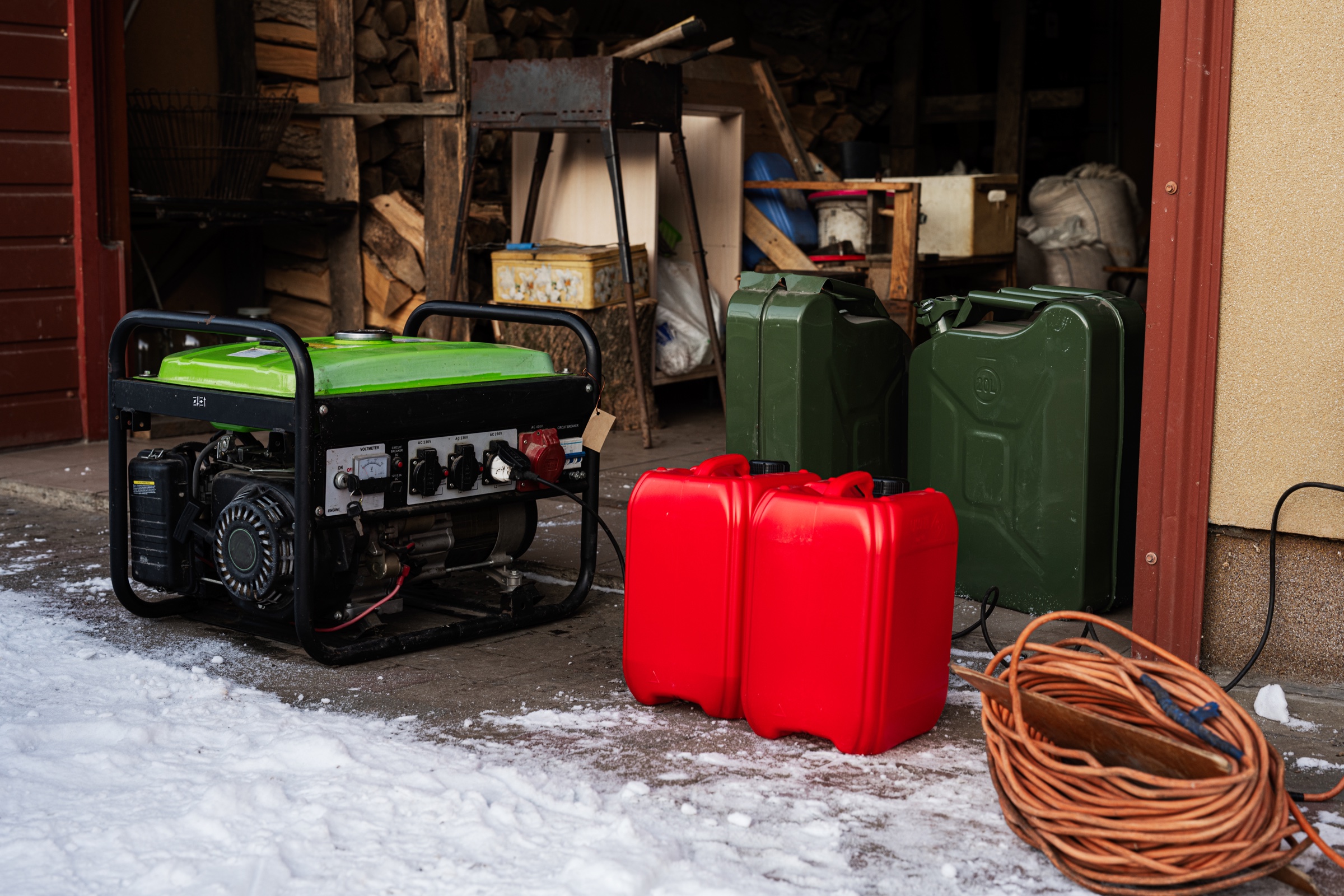 Portable generator prepared for outdoor use