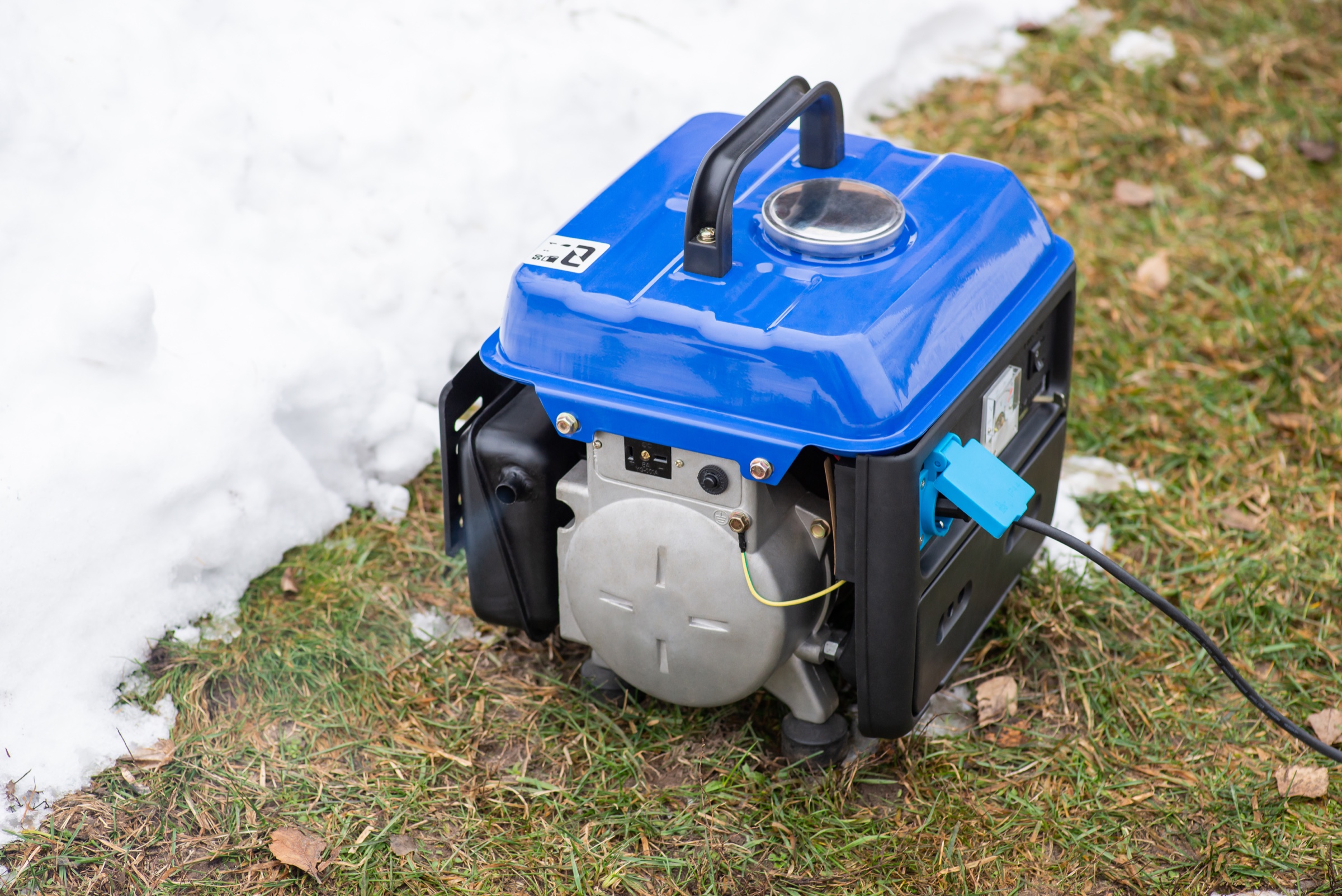 Safe backup-power equipment beside a home