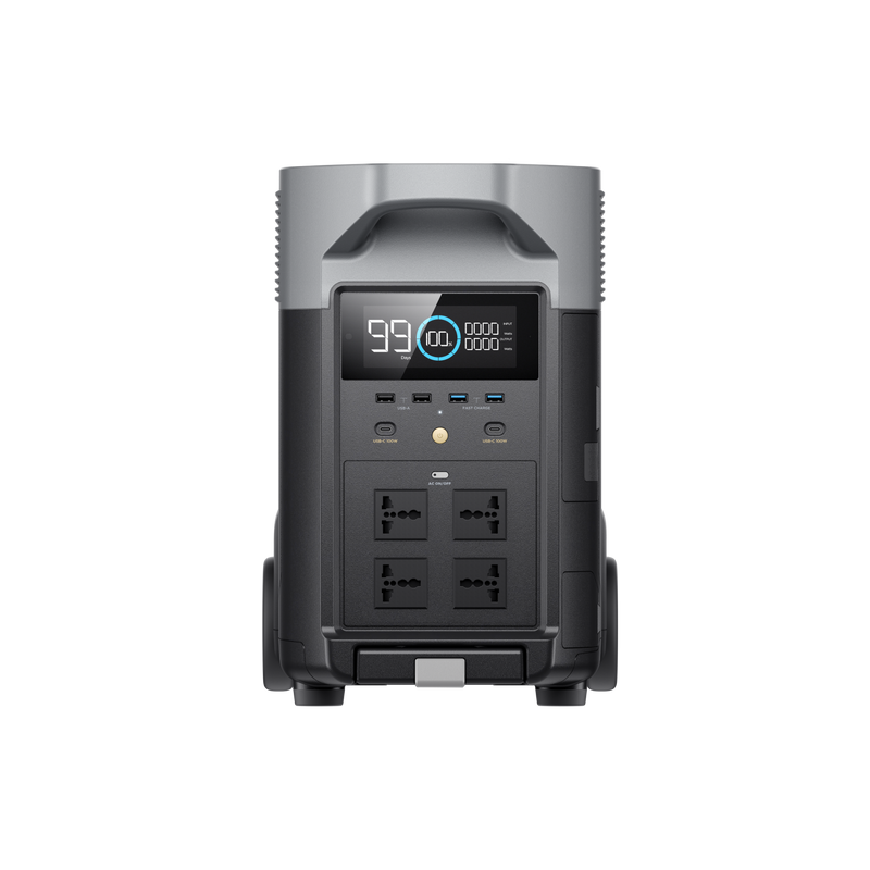 EcoFlow DELTA Pro — Foto referensi PH; tata soket bukan konfirmasi varian Indonesia.