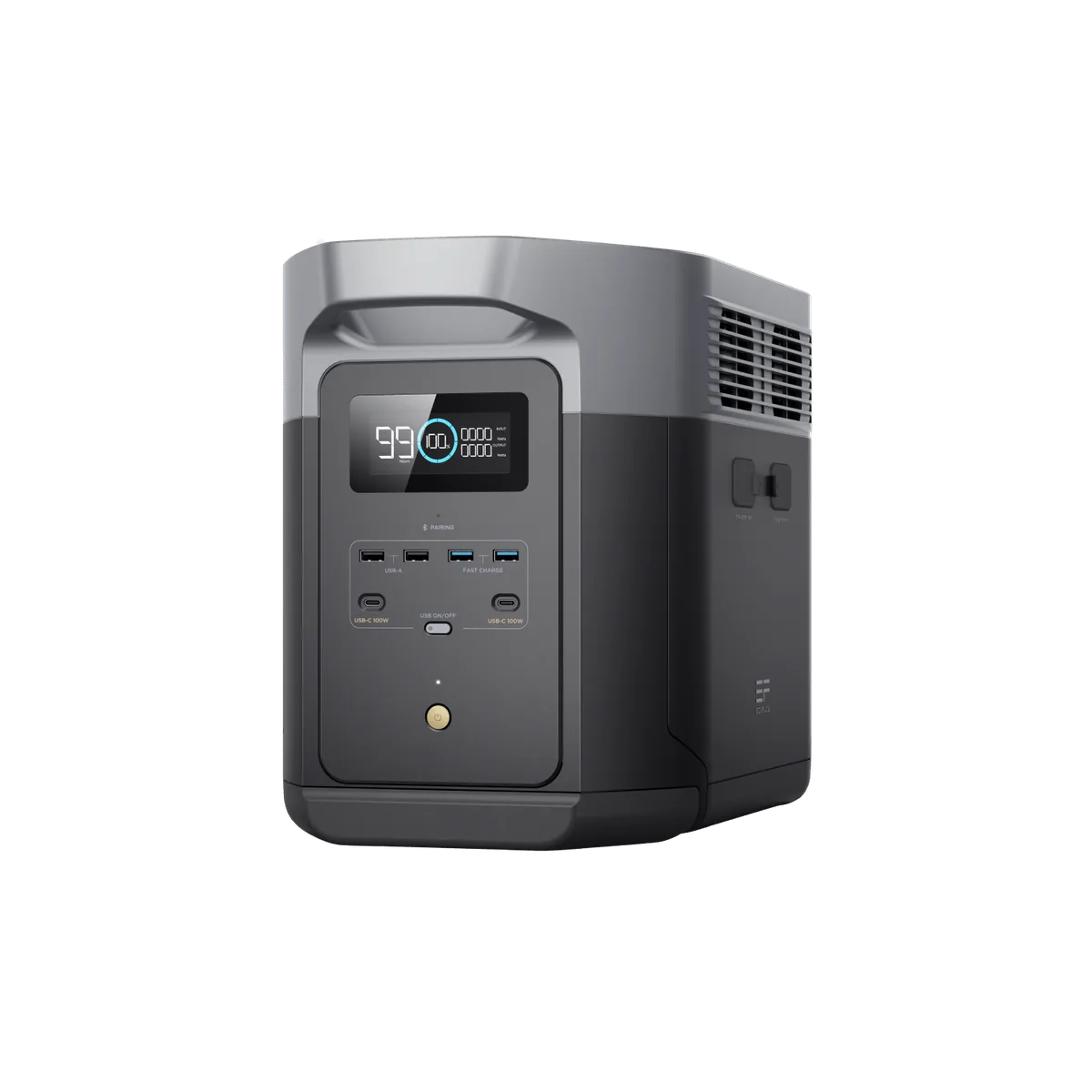 EcoFlow DELTA 2 Max — Manufacturer gallery model illustration (US-style outlets); delivered hardware may differ.